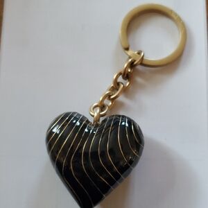 Paul Smith Gold and Black Heart Keychain